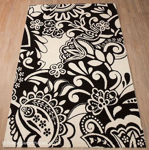 wool rugs - Joy Black White Rug wool rugs - Joy Black White Rug