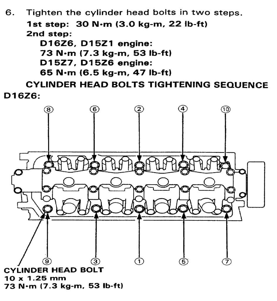 1993 Honda civic head bolt torque #4