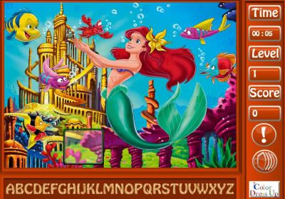 Little Mermaid Hidden Alphabets Game