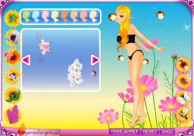 Dress Model Online Game on Free Online Games  Flower Elf Dress Up Game