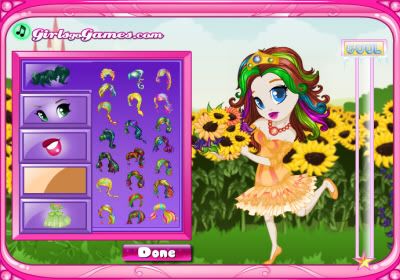 Sunflower Princess Hairstyles Game