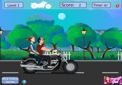 Risky Motorcycle Kissing Game