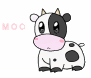 animated black and white cow