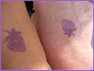 strawberry hand stamp