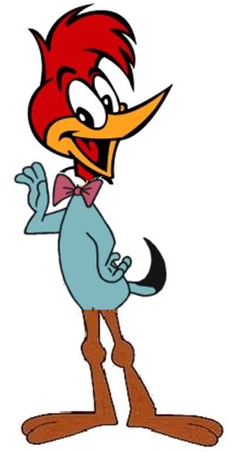 Woody Woodpecker, Huckleberry Hound Dog and Bullwinkle all smished together into one person