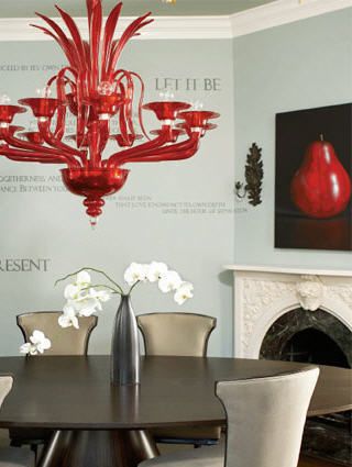 splash of color in dining room