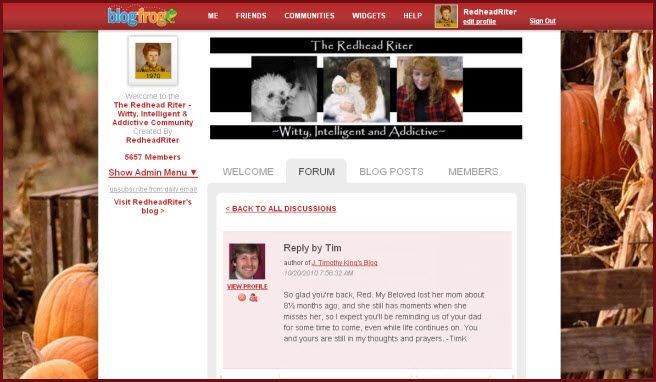 The Redhead Riter's BlogFrog Community
