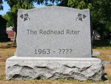 The Redhead Riter's gravestone