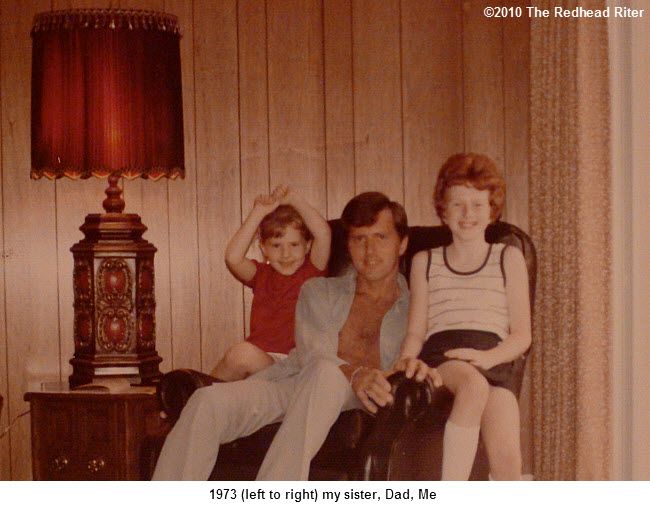 (L to R) my sister, Dad, me)