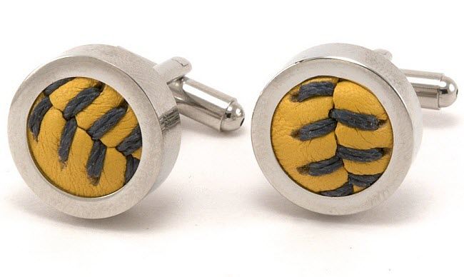 leather cuff links