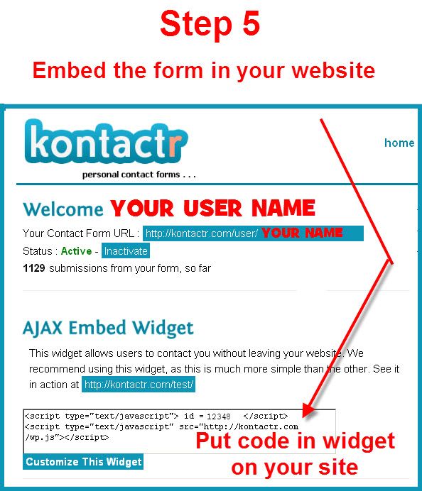 Kontactr Contact Form step 5