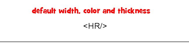 default width, color, size