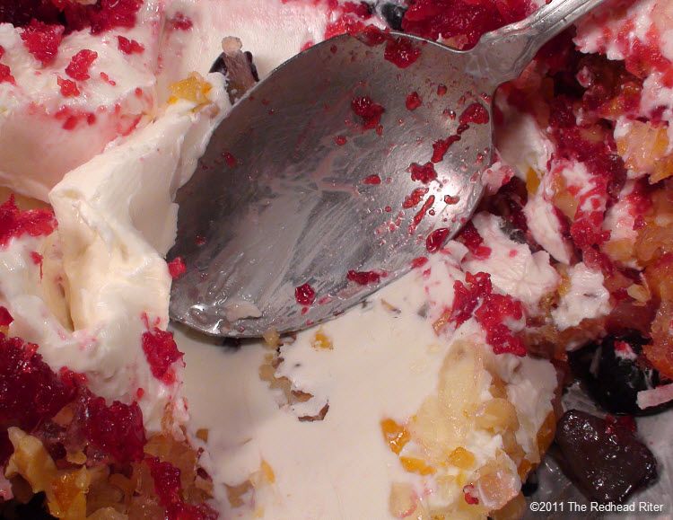 No Bake Cranberry Walnut Fruit Spread - mash to combine