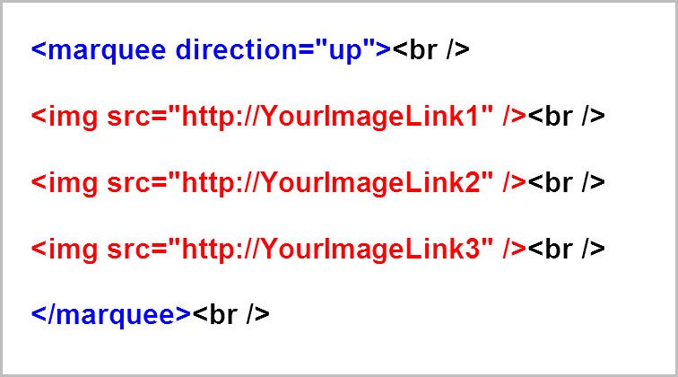 Marquee HTML code
