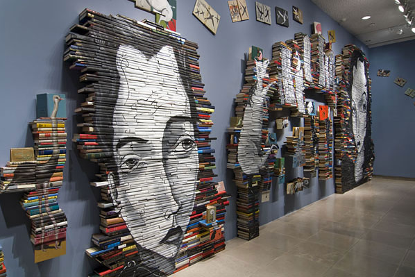 Mike Stilkey book sculpture art