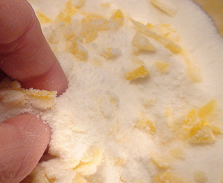 rub lemon zest with sugar