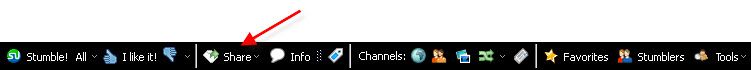 StumbleUpon toolbar SHARE button
