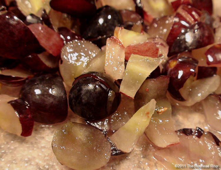 No Bake Cranberry Walnut Fruit Spread - chop grapes