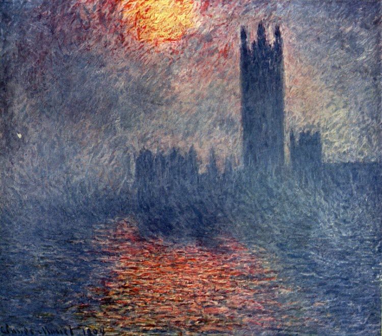 Claude Monet - Houses of Parliament, London, Sun Breaking Through the Fog, 1904