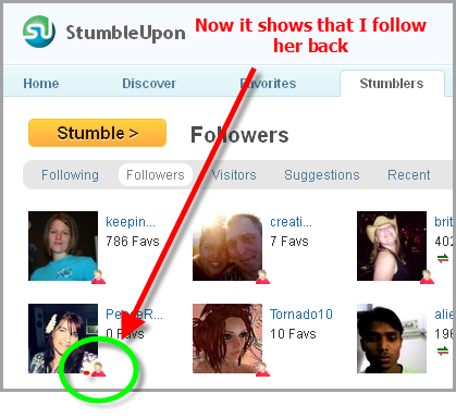 StumbleUpon Followers with an icon