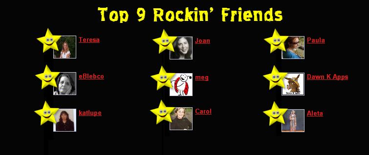 Top 9 Rockin' Friends