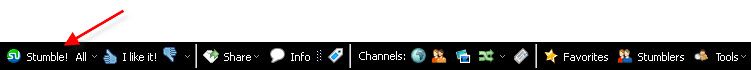 StumbleUpon toolbar STUMBLE button