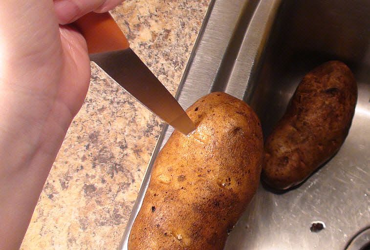 poke some holes in the potatoes