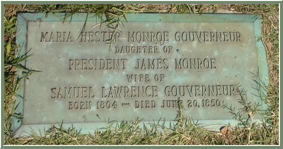 Grave marker of the daughter of James Monroe