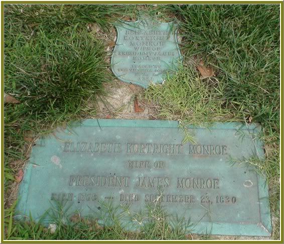 Grave marker of the wife of James Monroe