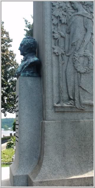 Side view of statue of John Tyler
