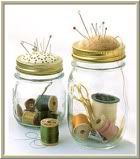 sewing pincushion Mason jar